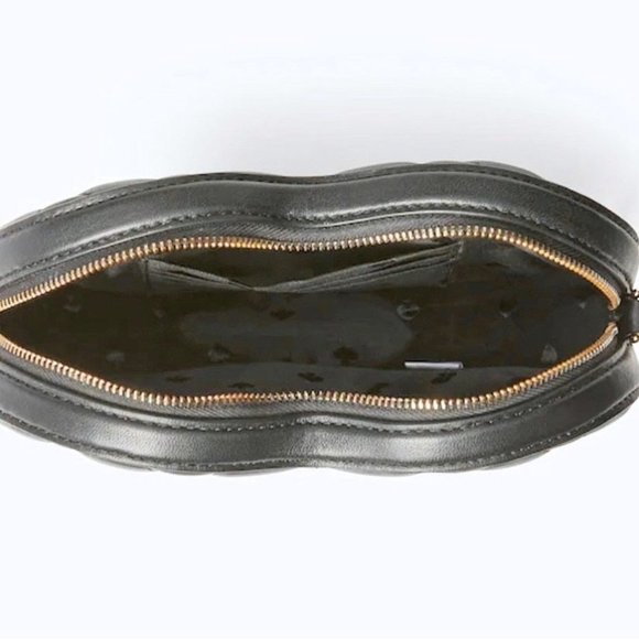 KATE SPADE Love Shack Quilted Leather Heart Crossbody Bag Black Purse NWT - Picture 10 of 11